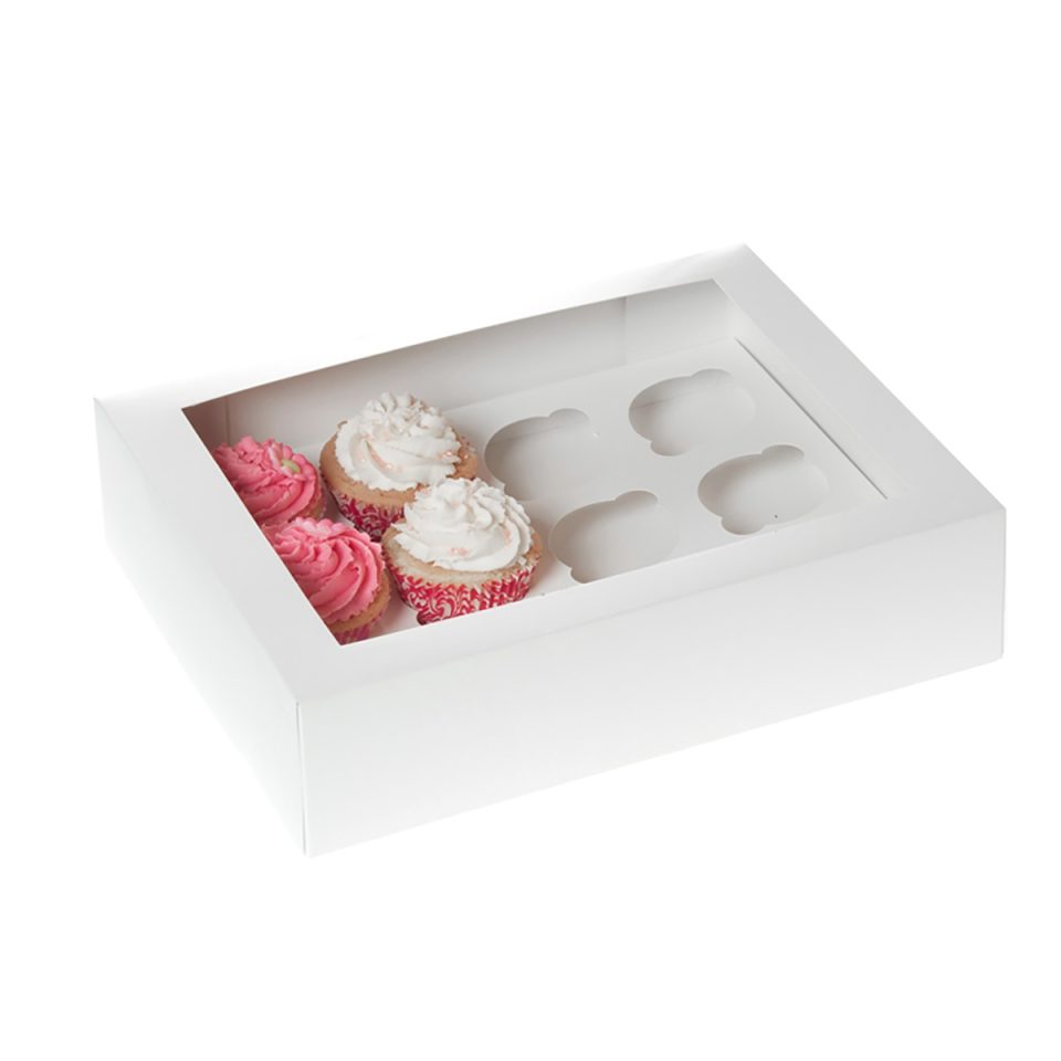 House of Marie cupcakedoos met venster White 12 2 stuks