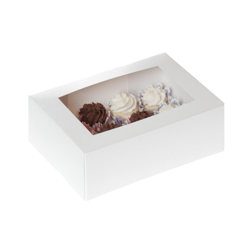 House of Marie Mini cupcakedoos met venster White 12 2 stuks