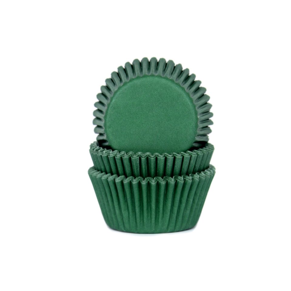 House of Marie Mini cupcakevormpjes Dark Green 60 stuks