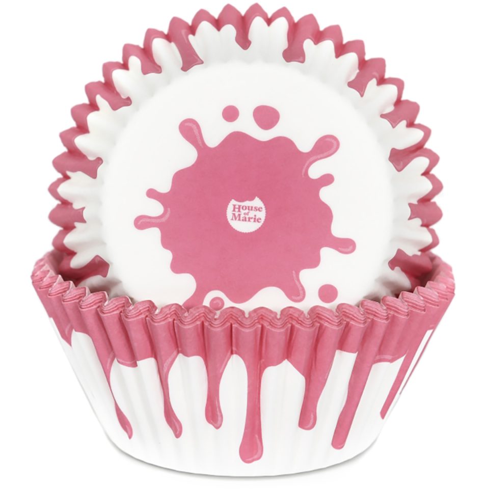 House of Marie cupcakevormpjes Drip Pink 48 stuks
