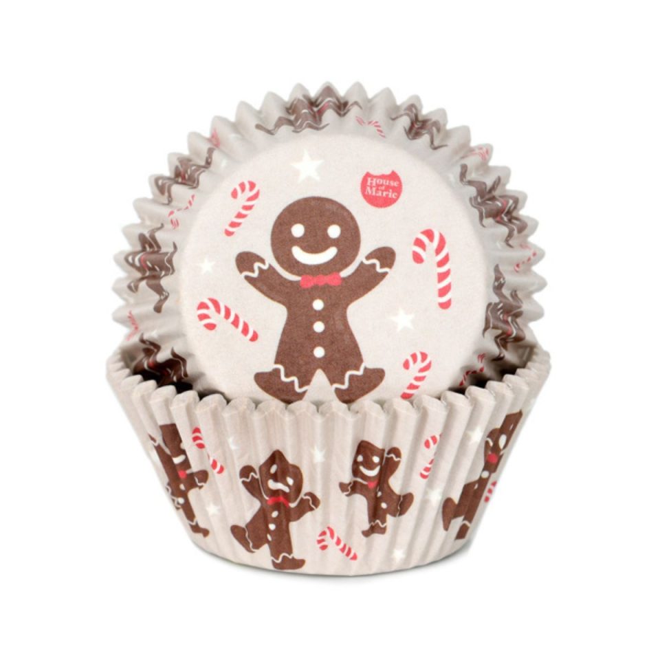 House of Marie cupcakevormpjes Gingerbread Man 48 stuks
