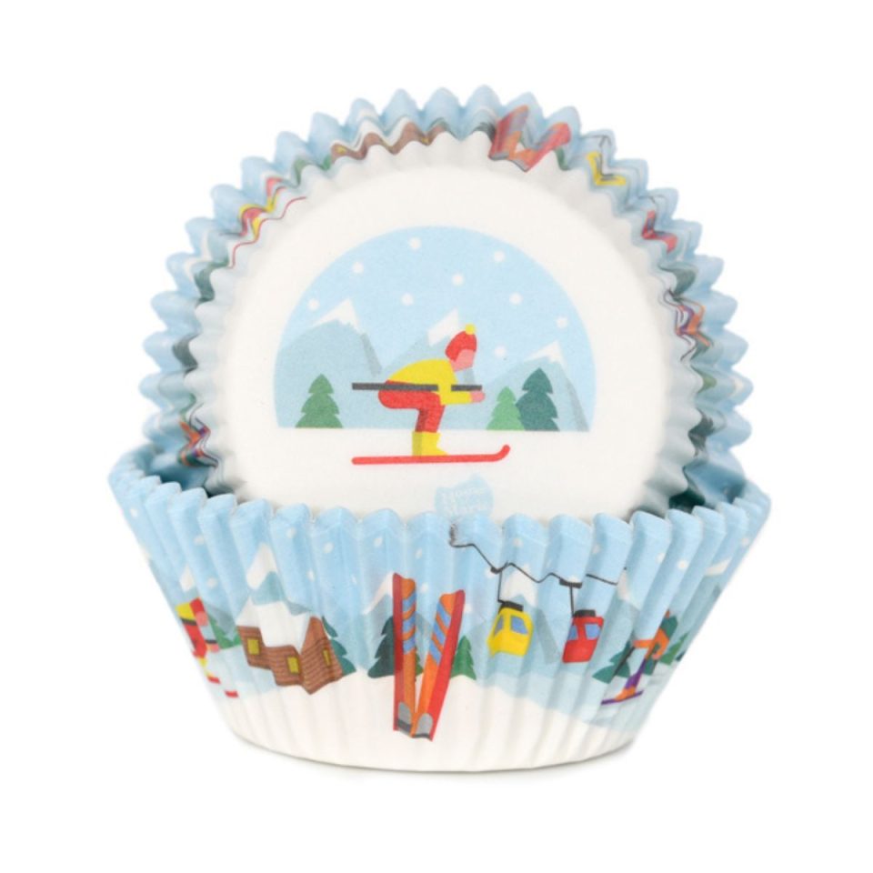 House of Marie cupcakevormpjes Winter Ski 48 stuks