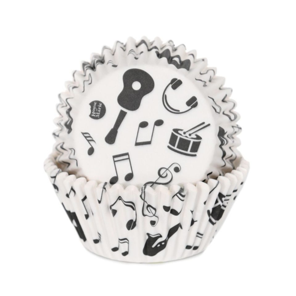 House of Marie cupcakevormpjes Music Notes 48 stuks