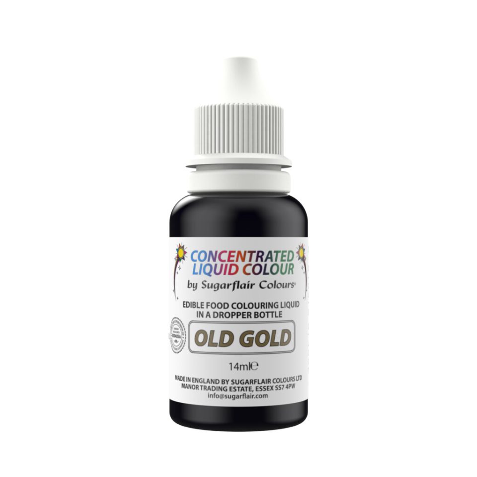 Sugarflair Edible Droplet Paint Old Gold 14 ml