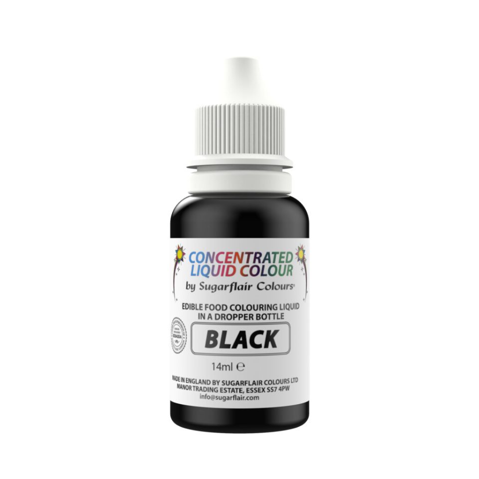 Sugarflair Edible Droplet Paint Black 14 ml