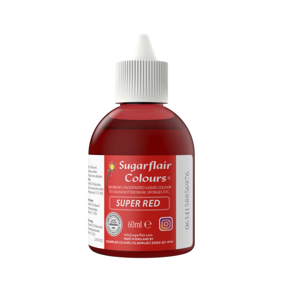 Sugarflair vloeibare kleurstof Super Red 60 ml