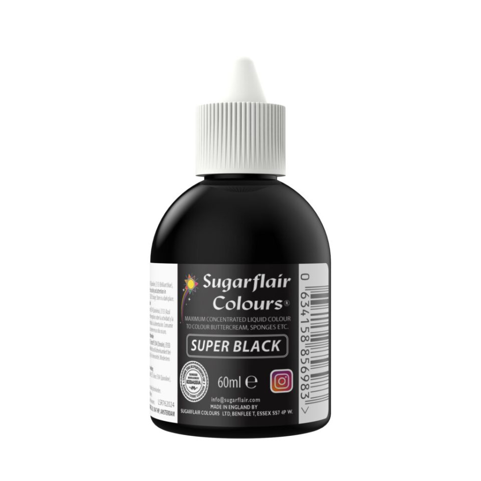 Sugarflair vloeibare kleurstof Super Black 60 ml