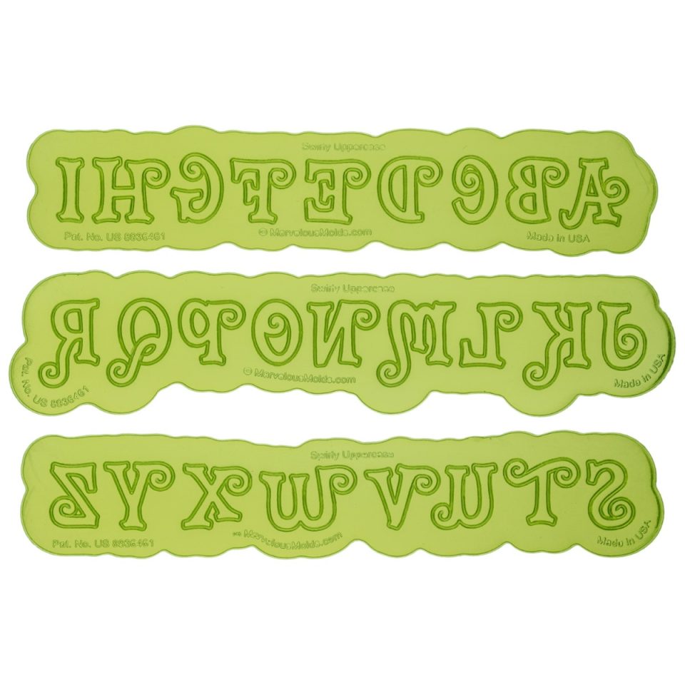 Marvelous Molds siliconen mal Swirly Uppercase Flexabet™