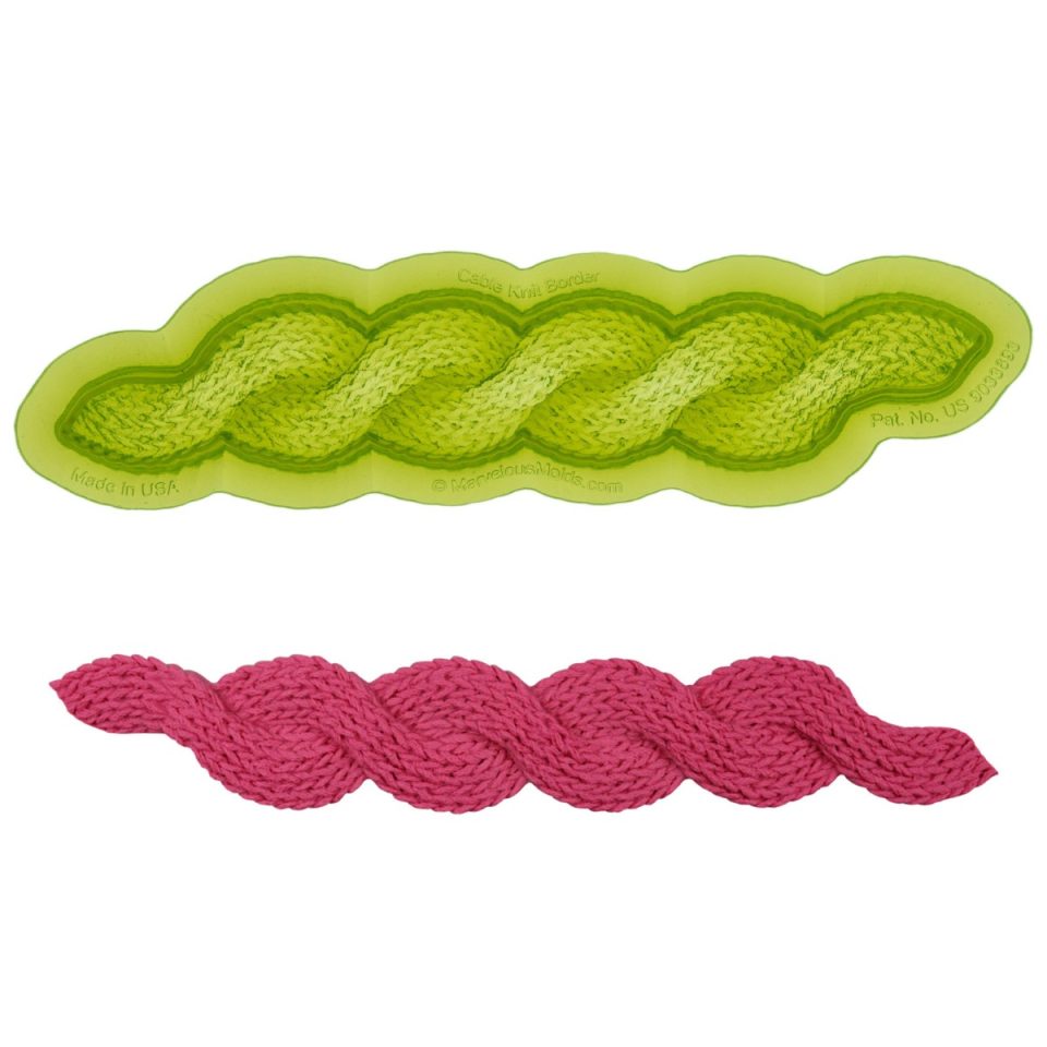 Marvelous Molds siliconen mal Cable Knit Border mal