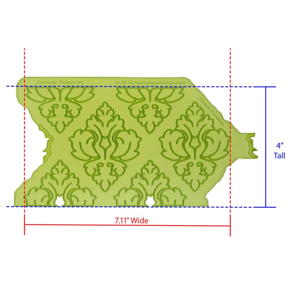 Marvelous Molds siliconen mal Damask Pattern siliconen Onlay®