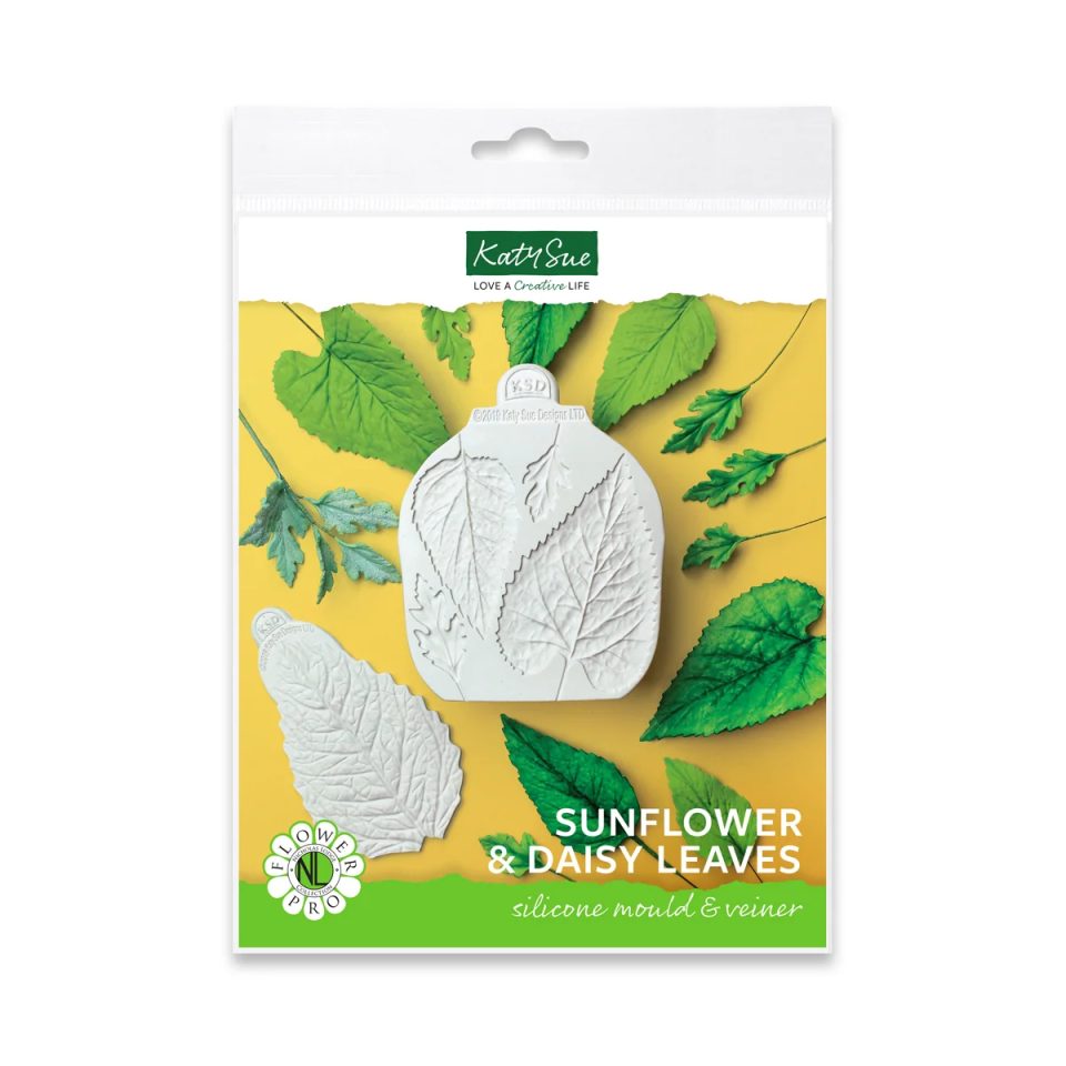 Katy Sue siliconen mal & Veiner Sunflower/Daisy Leaves