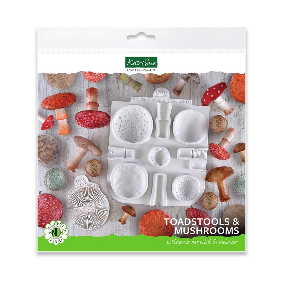 Katy Sue siliconen mal & Veiner Toadstools and Mushrooms