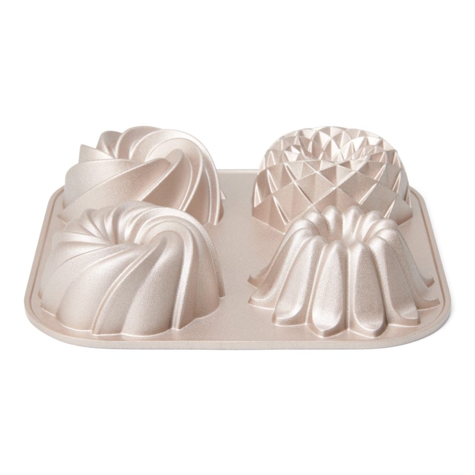 Patisse Mini Fluted Tube Tin Cast Aluminium 4 Cavities