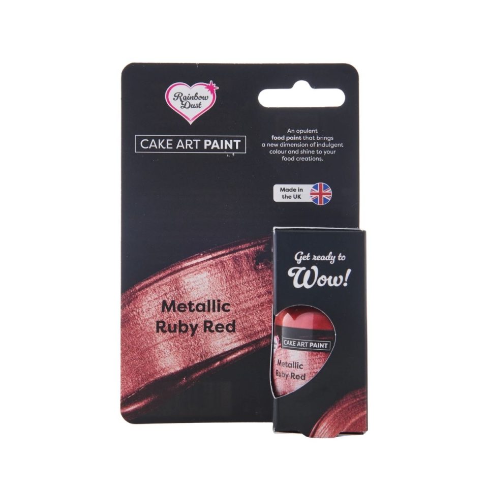 Rainbow Dust Cake Art Paint Metallic Ruby Red 25 g