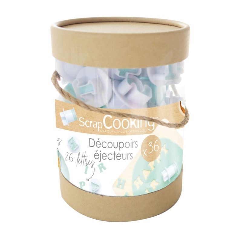 ScrapCooking uitstekers met uitwerper Letters & Numbers set van 36