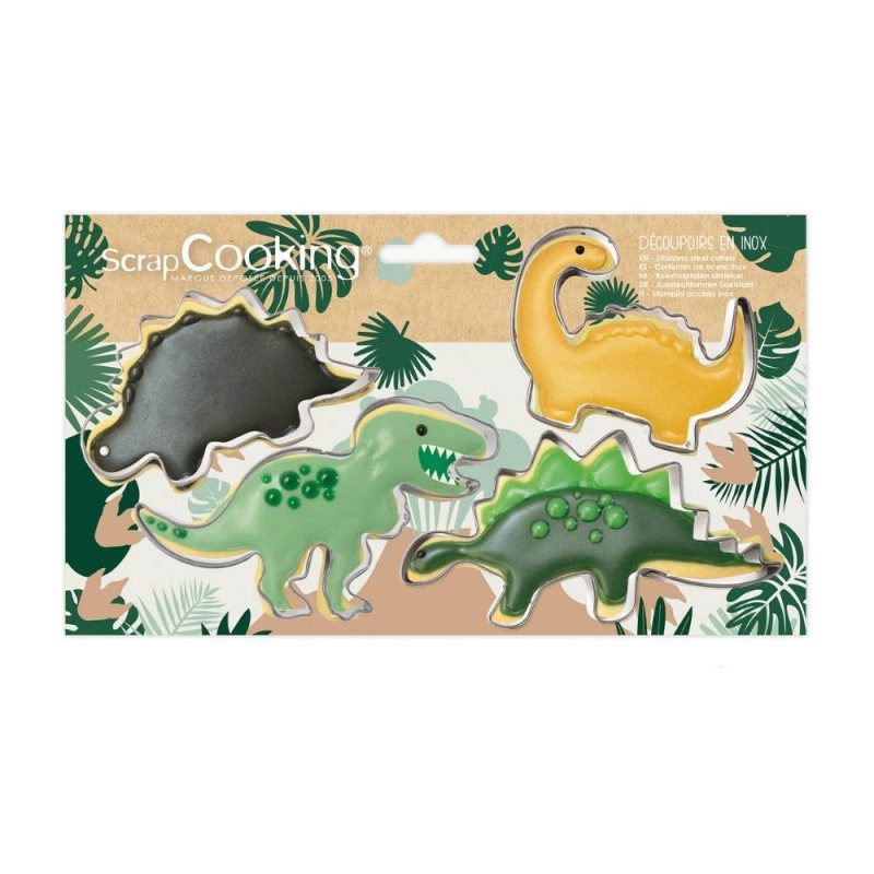 ScrapCooking uitsteker Dino set van 4