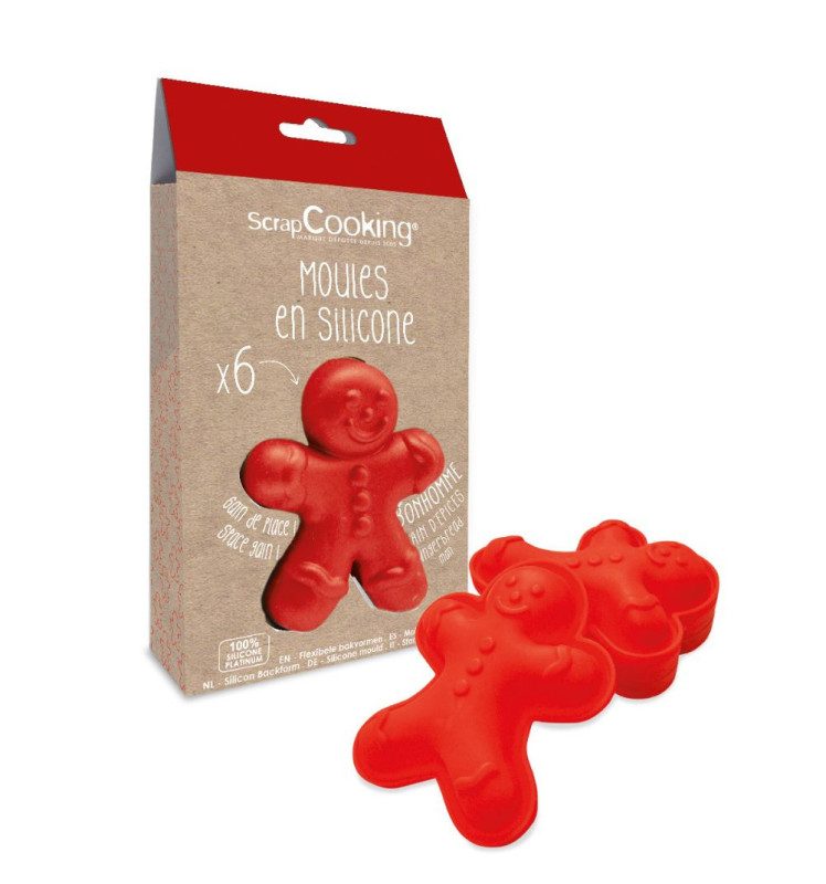 ScrapCooking siliconen mal Gingerbread Man 6 stuks