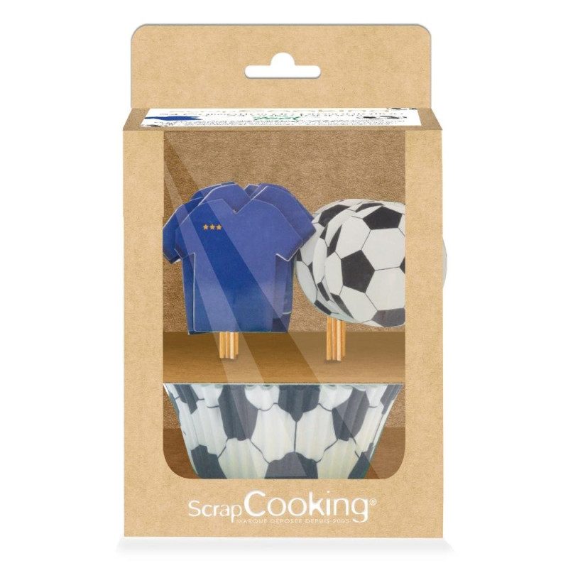 ScrapCooking cupcakevormpjes & Toppers Football set van 24
