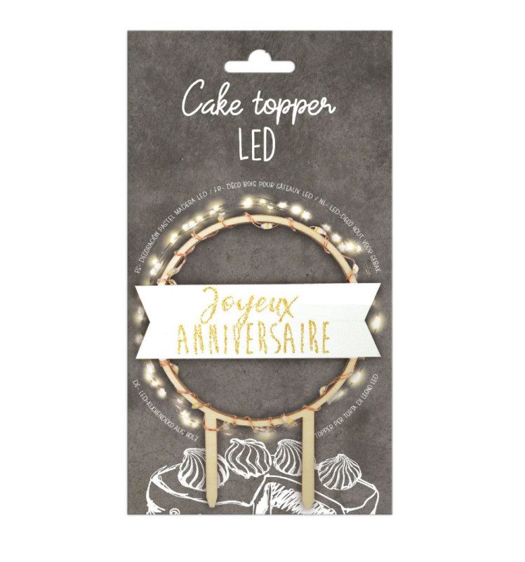 ScrapCooking Cake Topper LED Happy Birthday