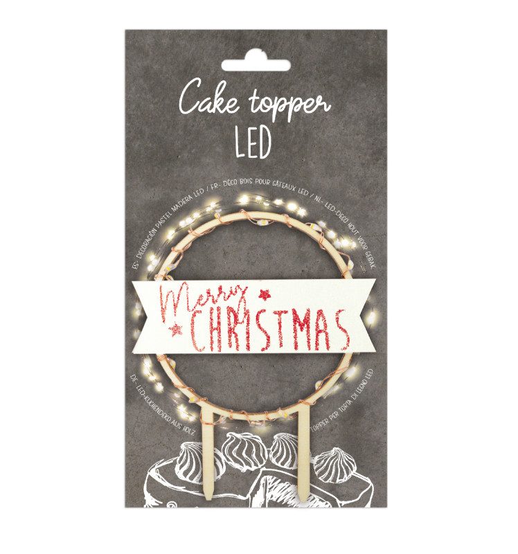 ScrapCooking Cake Topper LED Merry Christmas