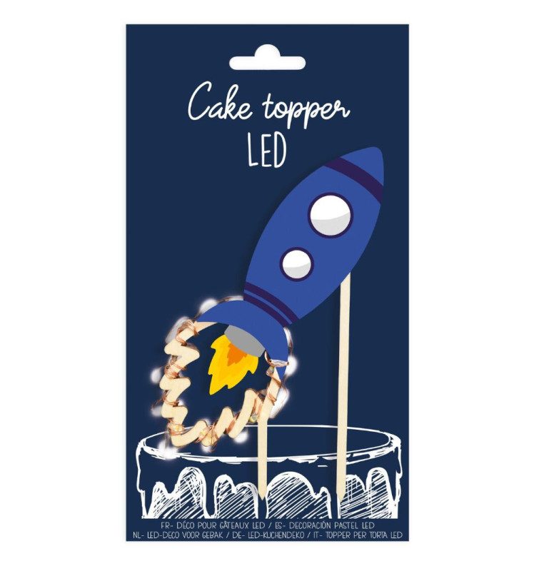 ScrapCookingCake Topper LED Space Rocket