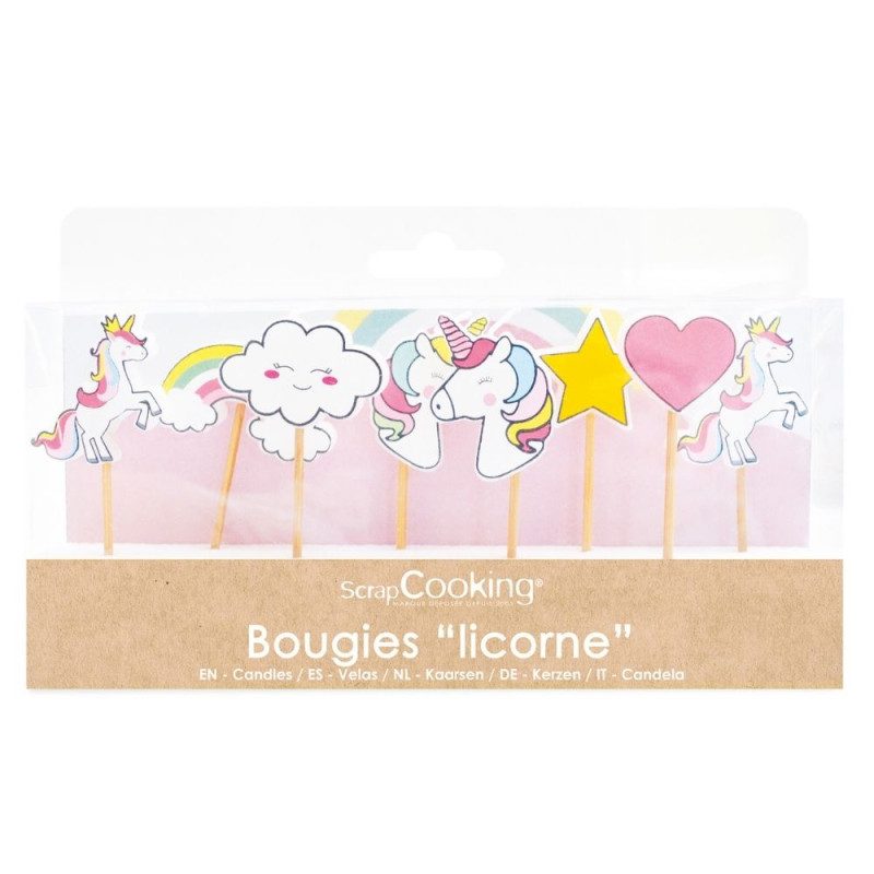 ScrapCooking Candles Unicorn set van 8