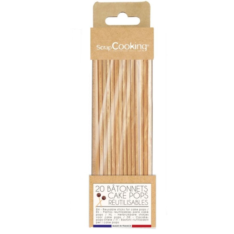 ScrapCooking Wooden Cake Pop Sticks 13 cm 20 stuks