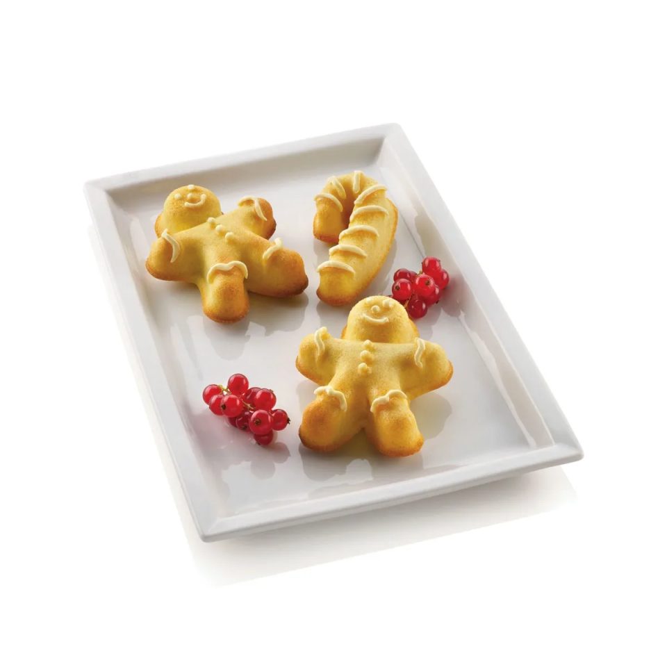 Silikomart siliconen mal Gingerbread Man & Candy Cane