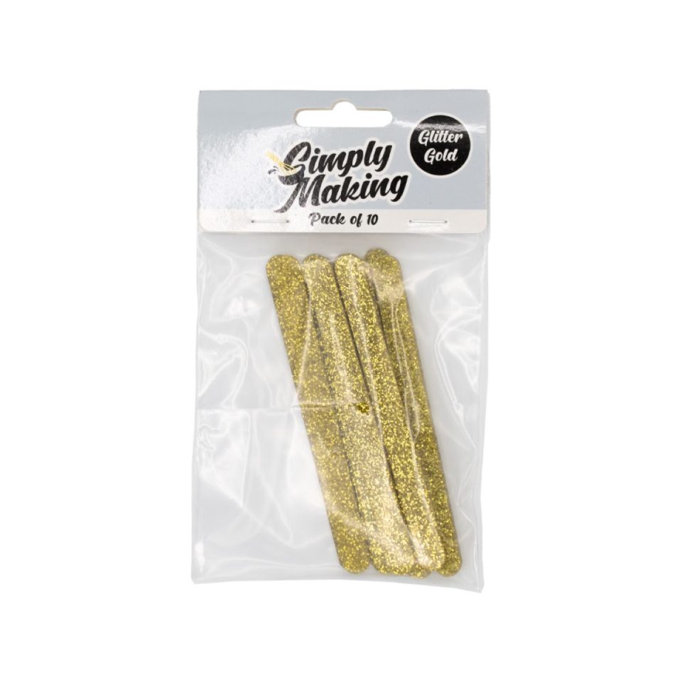 Simply Making Cakesicle Sticks Standard Gold Glitter 10 stuks