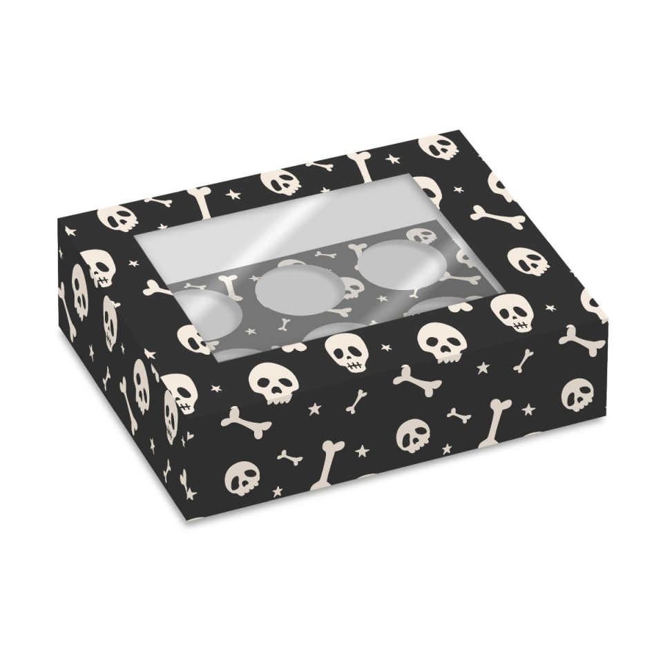Simply Making cupcakedoos 6 Halloween Skeleton 2 stuks