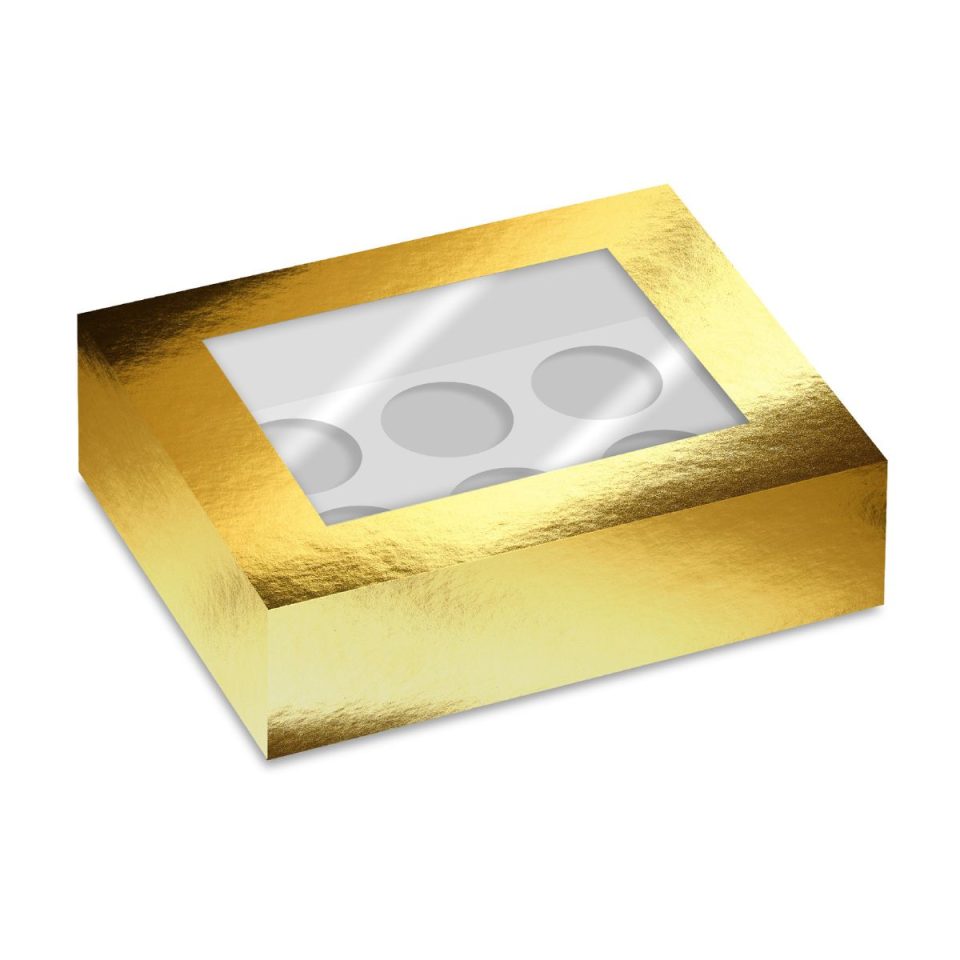 Simply Making cupcakedoos Window Gold Metallic 6 2 stuks