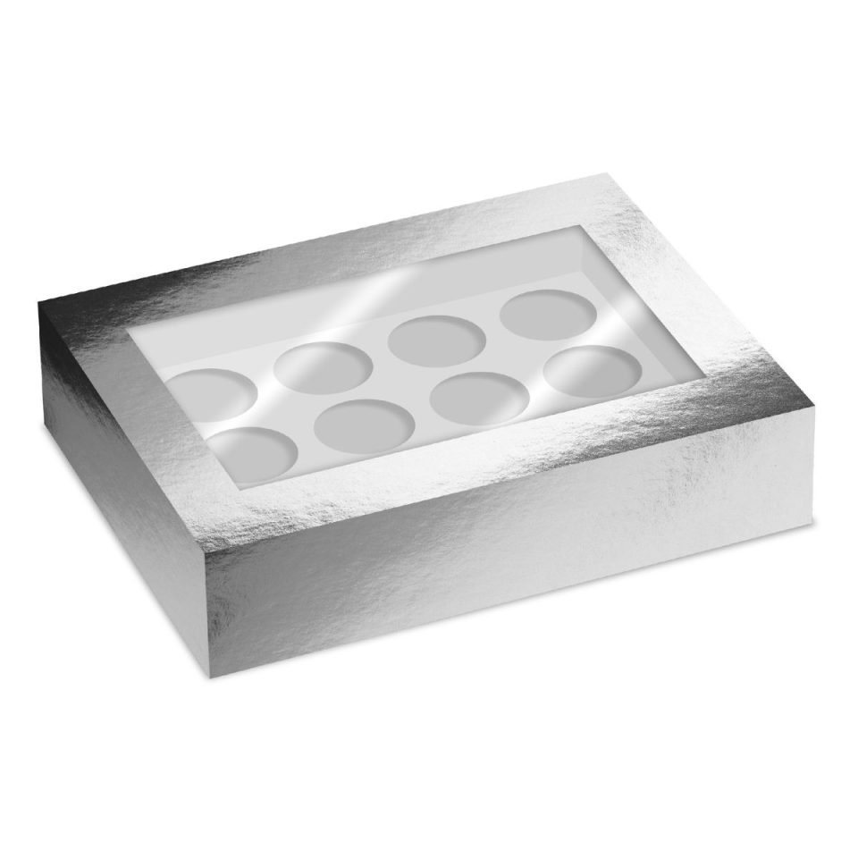Simply Making cupcakedoos Window Silver Metallic 12 2 stuks