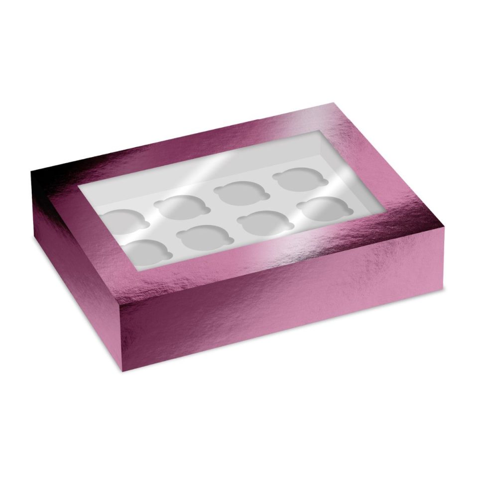 Simply Making cupcakedoos Window Pink Metallic 12 2 stuks