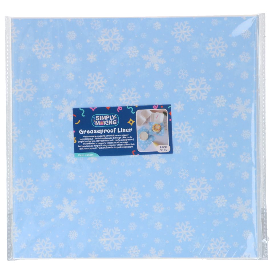 Simply Making Bento Box Liner Snowflake 25x25 cm 50 stuks