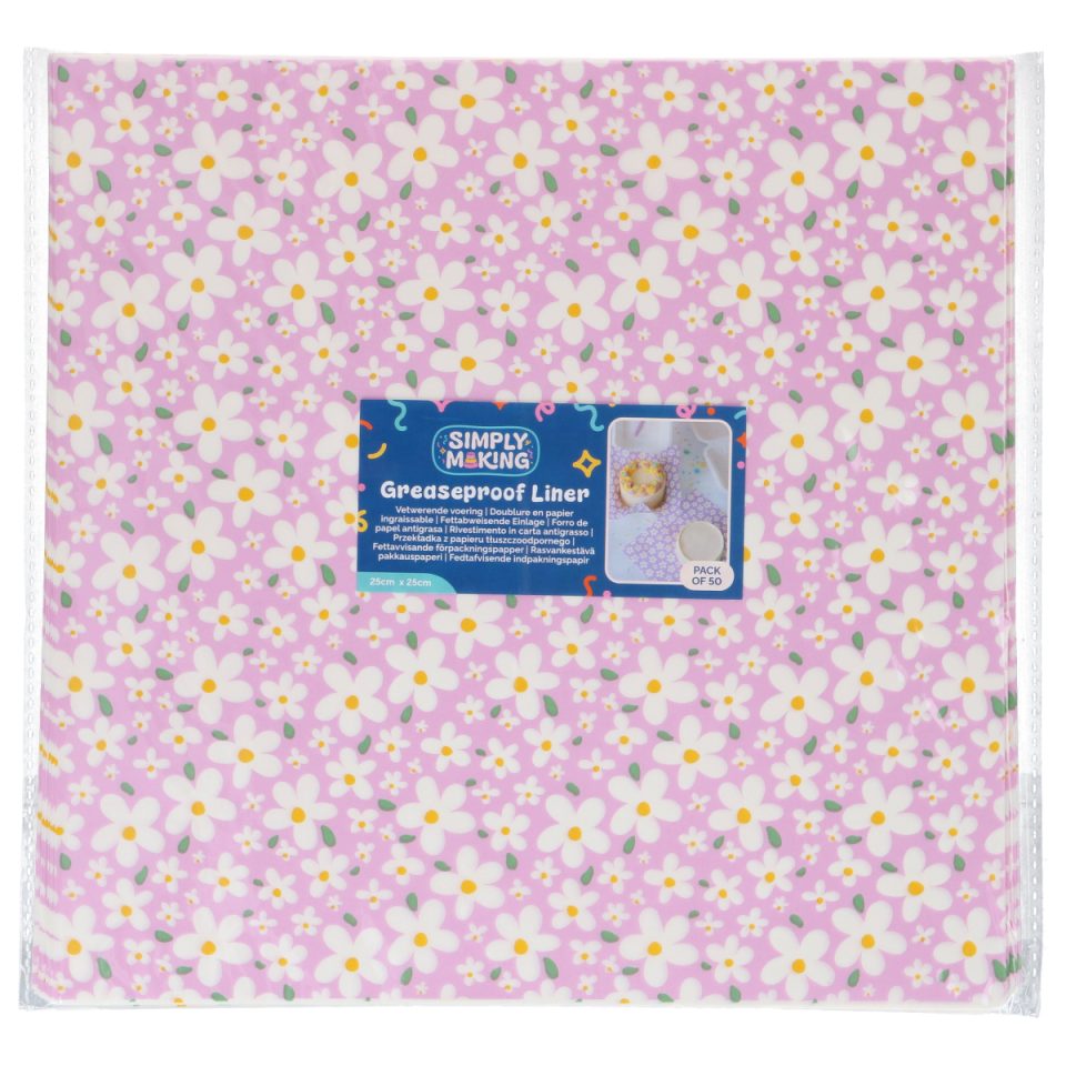 Simply Making Bento Box Liner Spring Flowers 25x25 cm 50 stuks