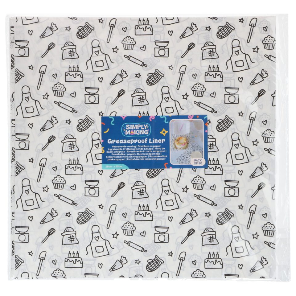 Simply Making Bento Box Liner Baking Fun 25x25 cm 50 stuks