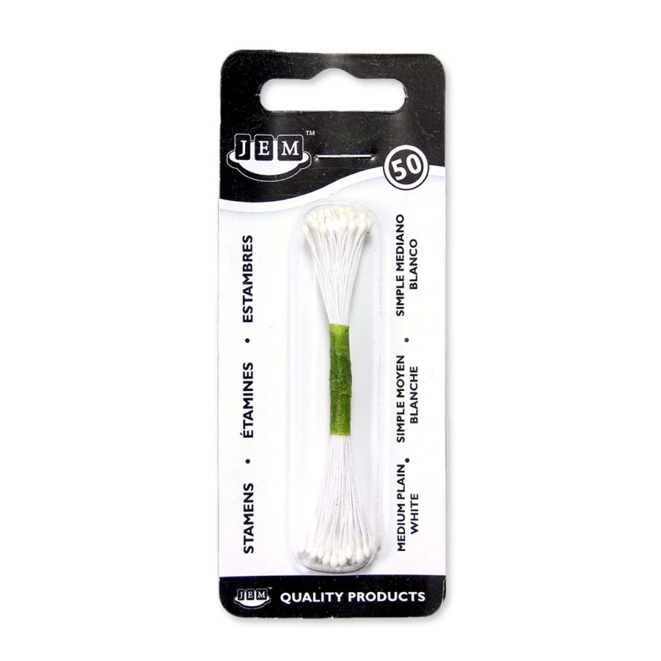JEM Plain Stamen Medium White 50 stuks