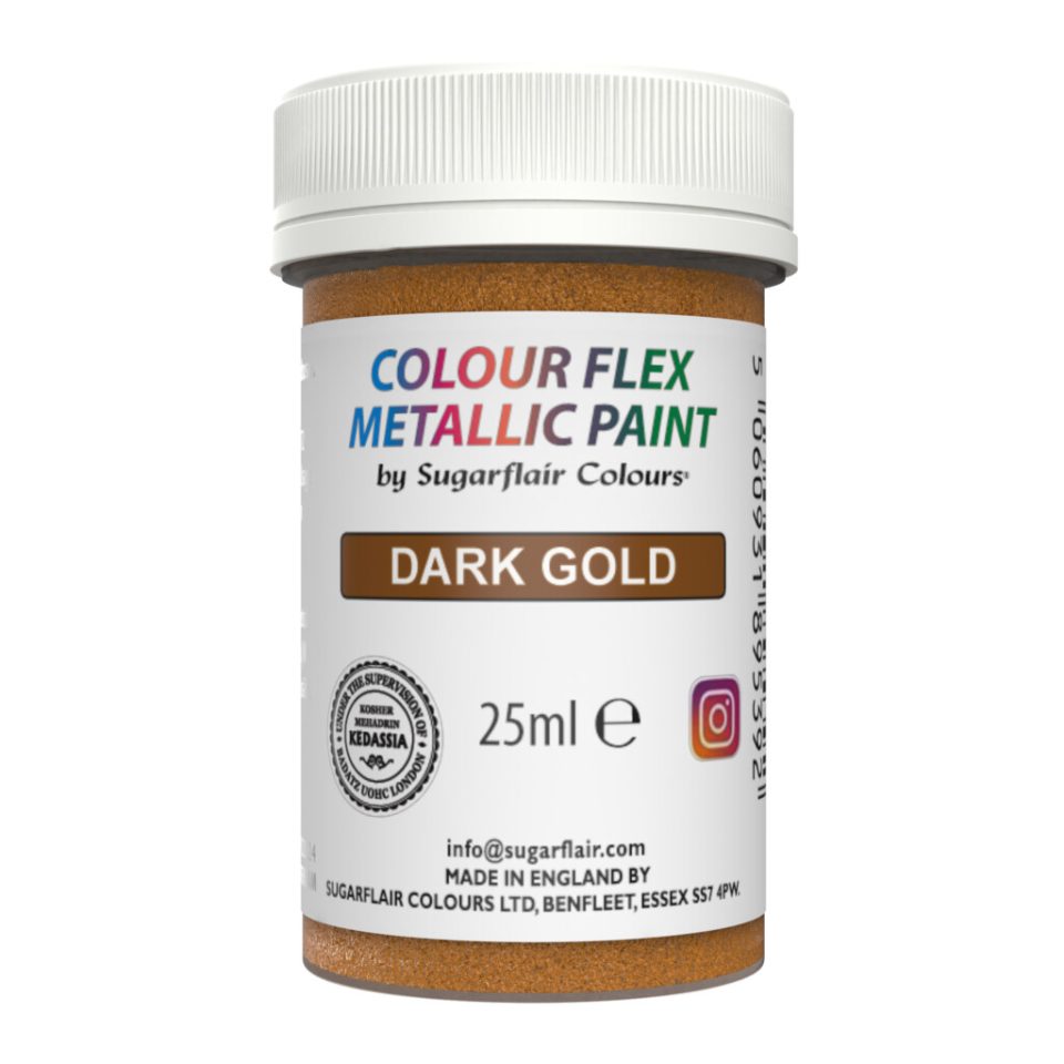 Sugarflair Edible Metallic Paint Dark Gold 25 g