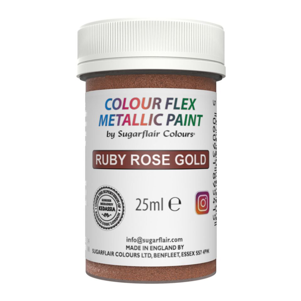 Sugarflair Edible Metallic Paint Ruby Rose Gold 25 g