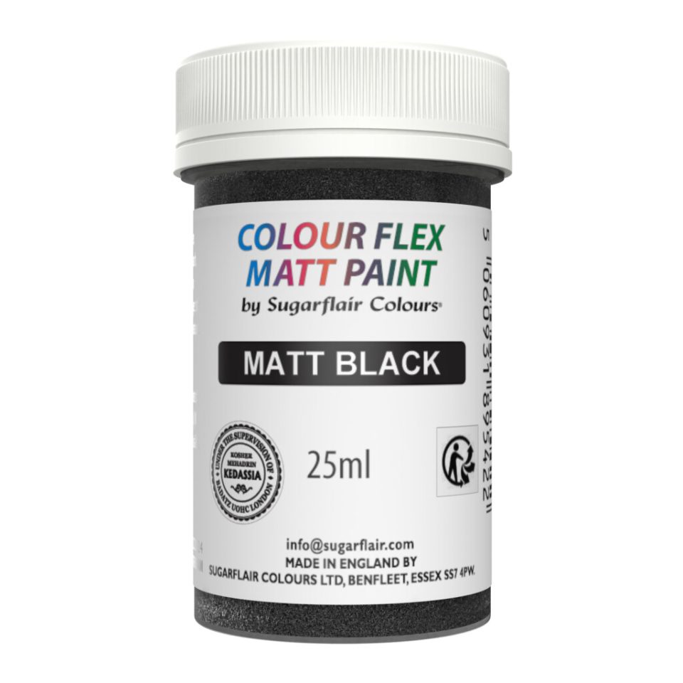 Sugarflair Edible Matt Paint Black 25 ml