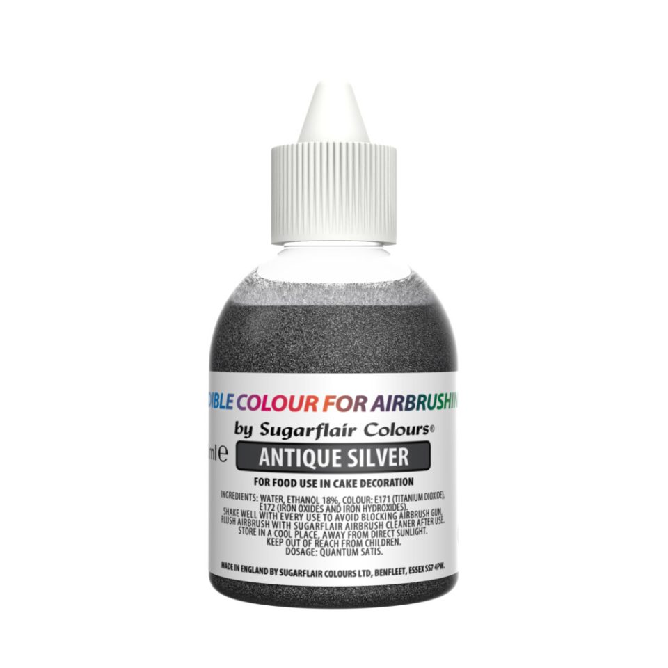 Sugarflair Airbrush Colour Antique Silver 60 ml