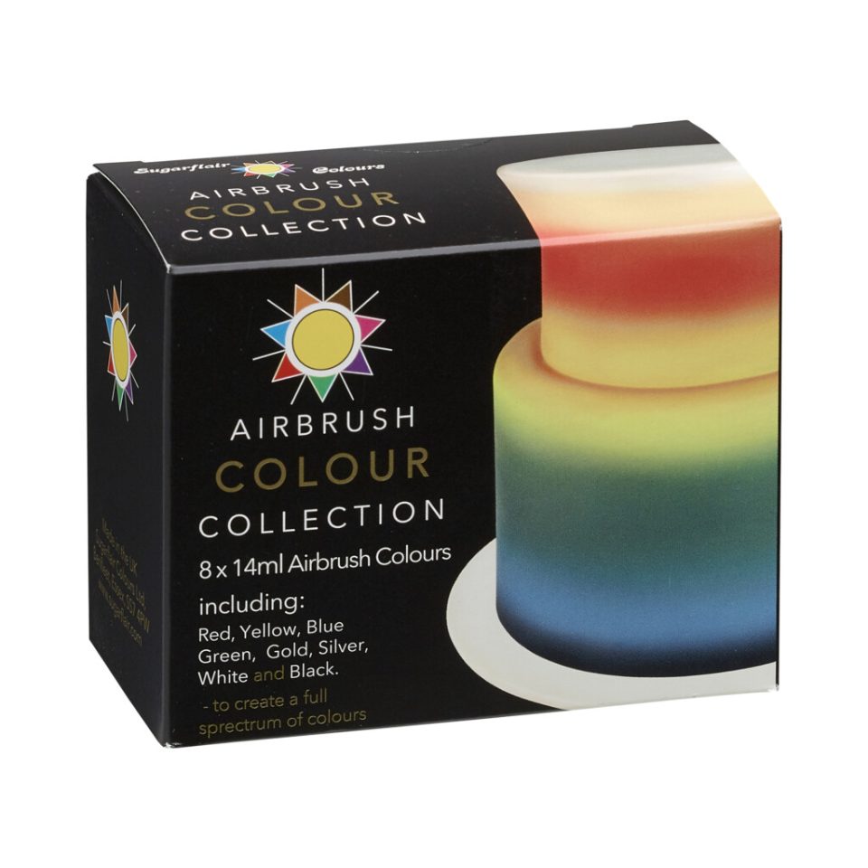 Sugarflair Airbrush Colour Collection 14 ml set van 8