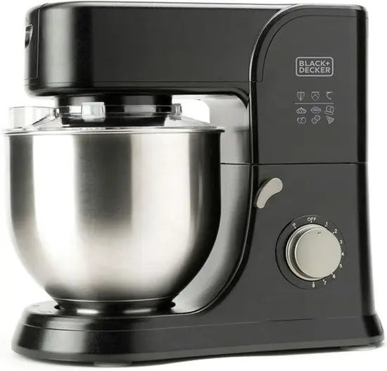 Black+Decker Keukenrobot BXKM1001E 1000W Zwart Inox