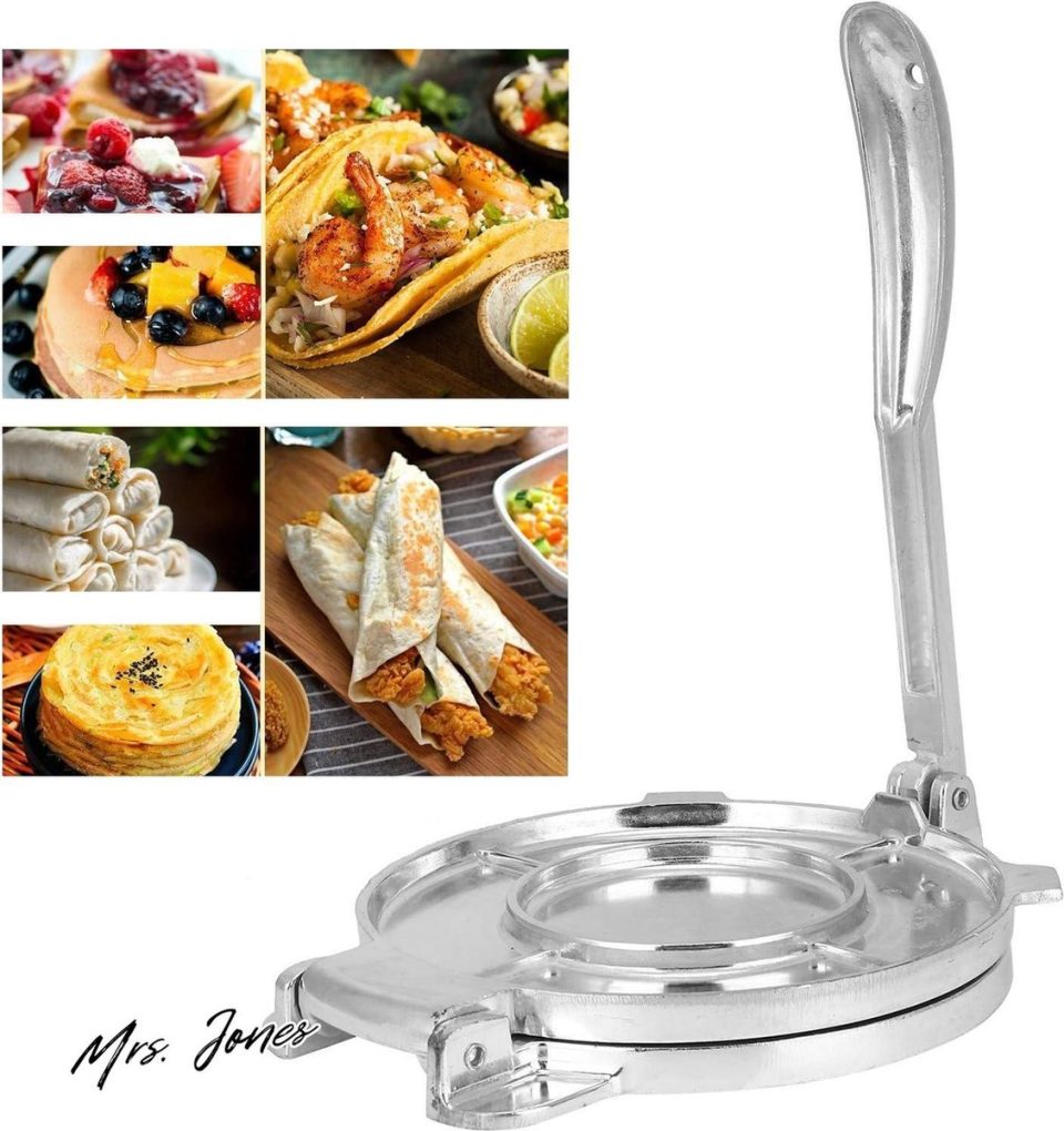 Mrs. Jones Handmatige 8 Inch Tortilla Maker Aluminiumlegering.