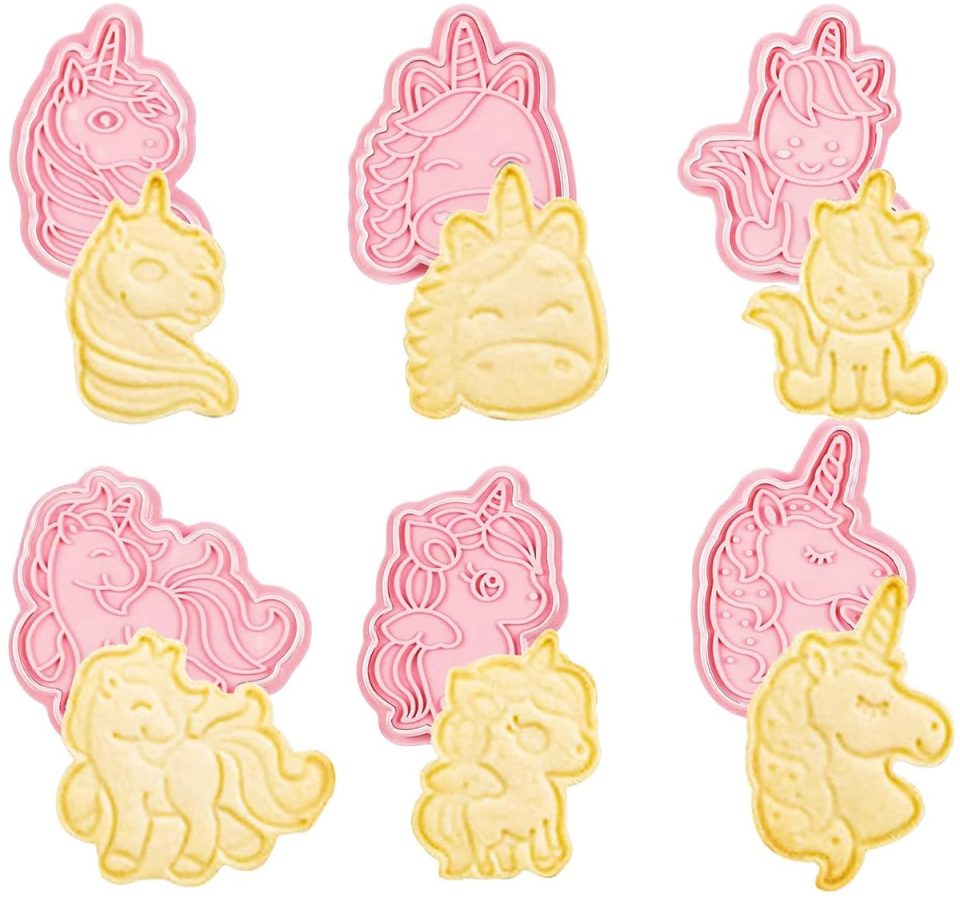 Aatpuss kinderkoekjesvormpjes, eenhoorn koekjesvormpjes voor gebak (6 stuks)