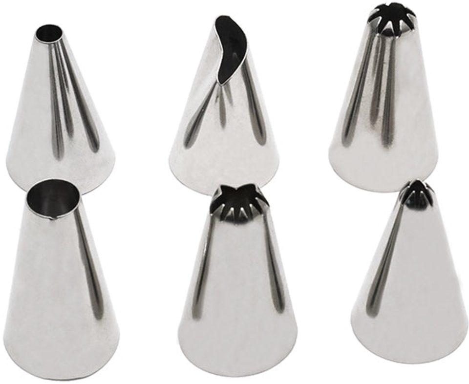 Zenker Set van 6 kleine roestvrijstalen spuitmondjes Smart Pastry