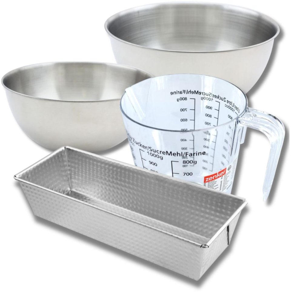 Zenker Bakset met stalen cakevorm 2 mengkommen 30 cm