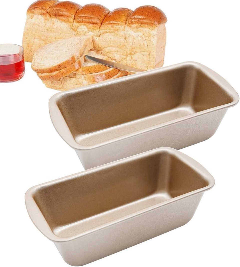 Ibenzoa RVS Broodvorm Rechthoekig Anti-Haft Coating 19 x 9 x 5 cm (2 stuks)