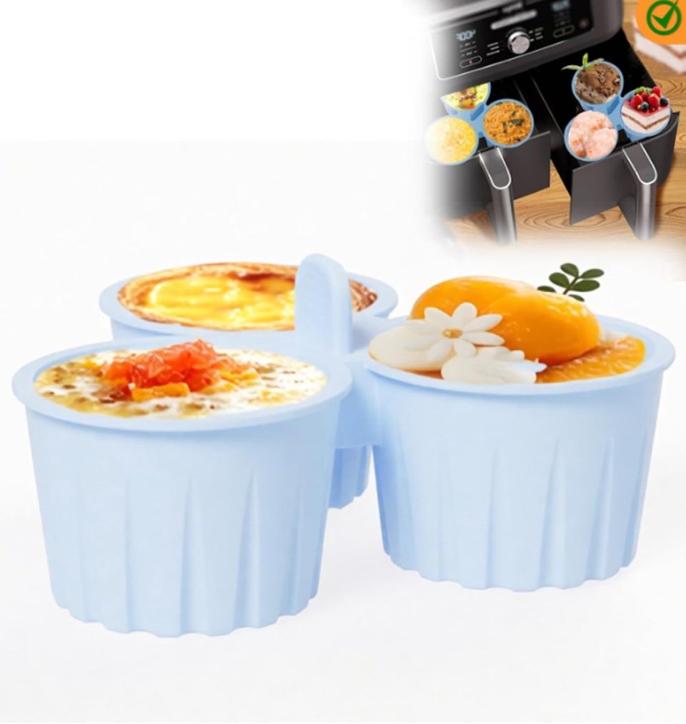 Ulisem Siliconen Eierhapjesvorm Egg Bite Mold Blauw 14,4 cm 135 ml