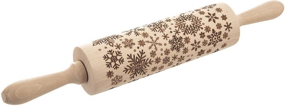 orion group deegroller met Patroon Houten Draaibaar Sneeuwvlok 39 cm